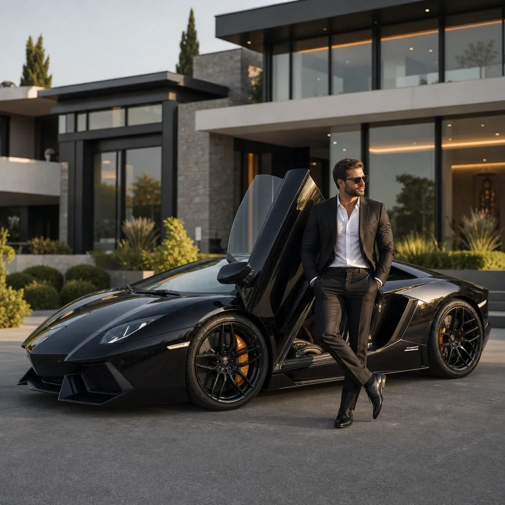 Carro Lamborghini Con Persona Millonaria