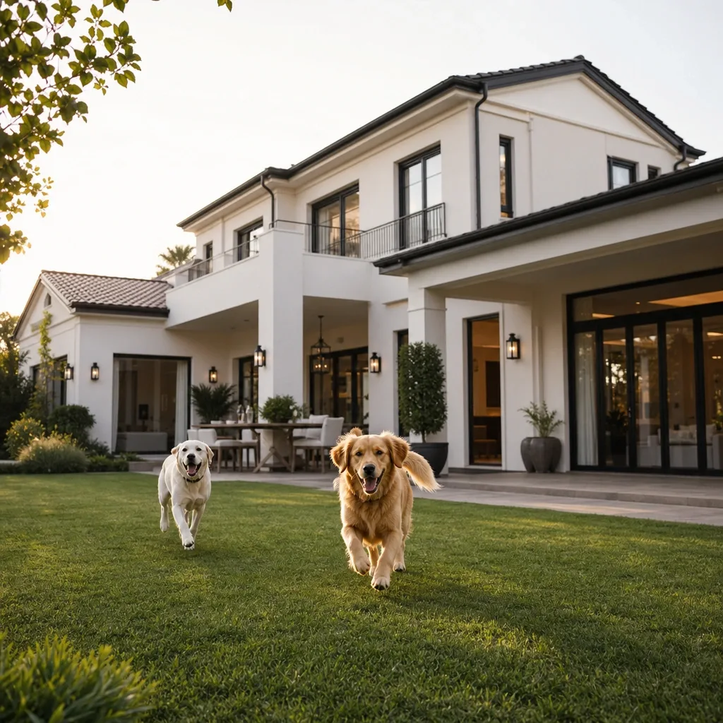 Casa Grande Con Perros Atras